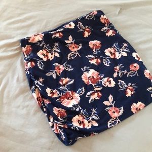 French grey floral skirt